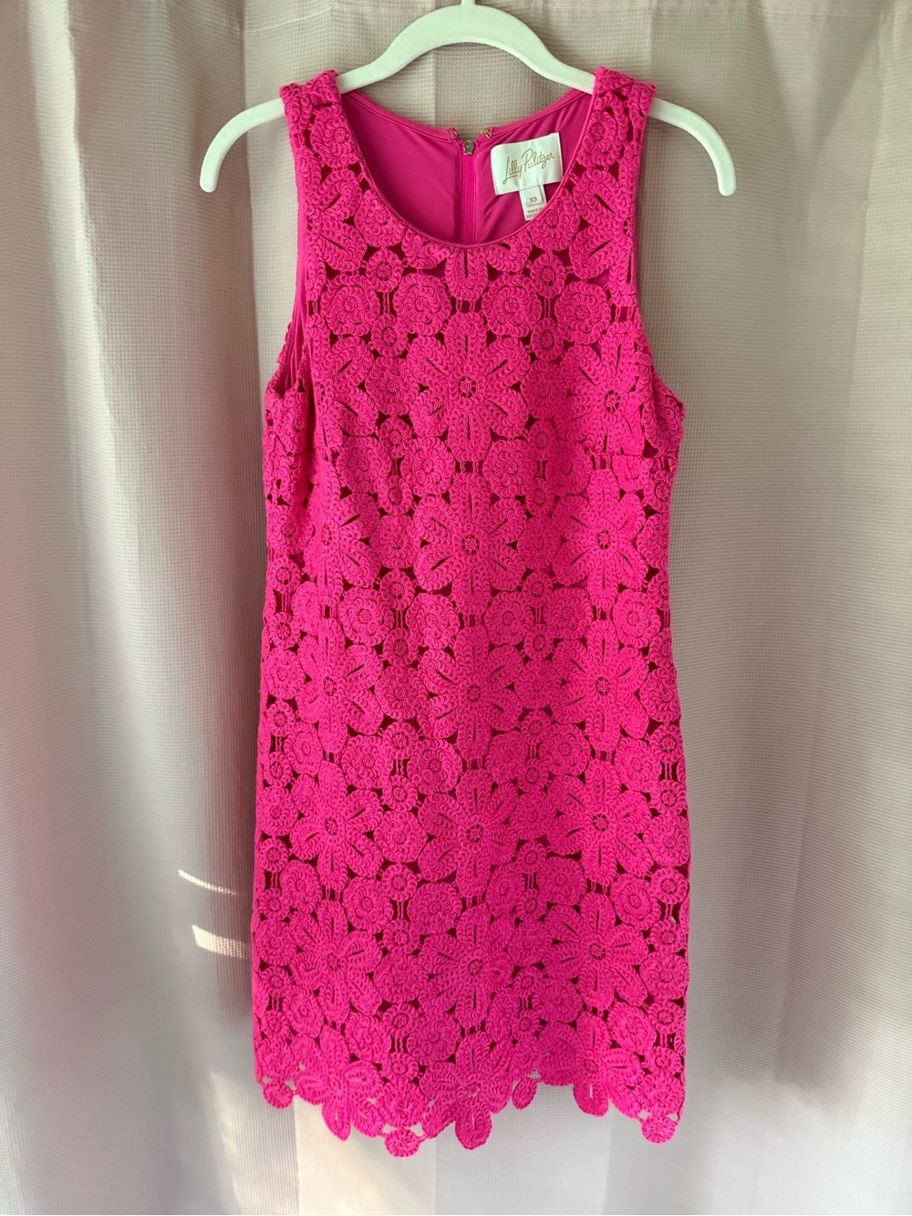 Lilly Pulitzer Hot Pink Crochet Shift Dress